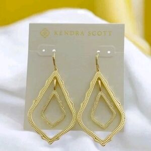 Kendra Scott Gold Filigree Double Drop Earrings